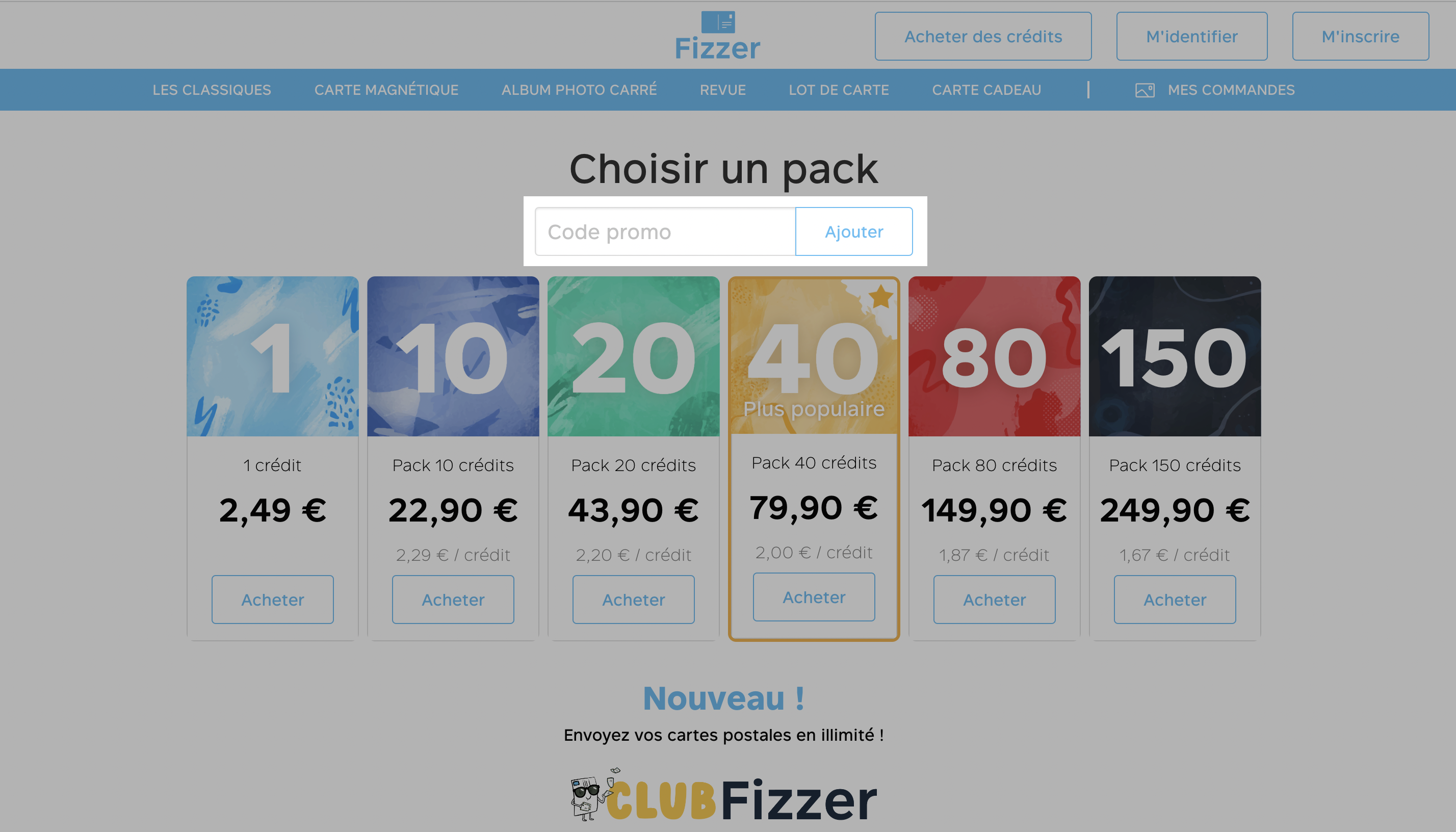 Utiliser votre code Fizzer sur Centre d'Aide